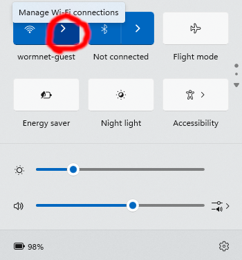Microsoft Windows 11 manage wireless connections